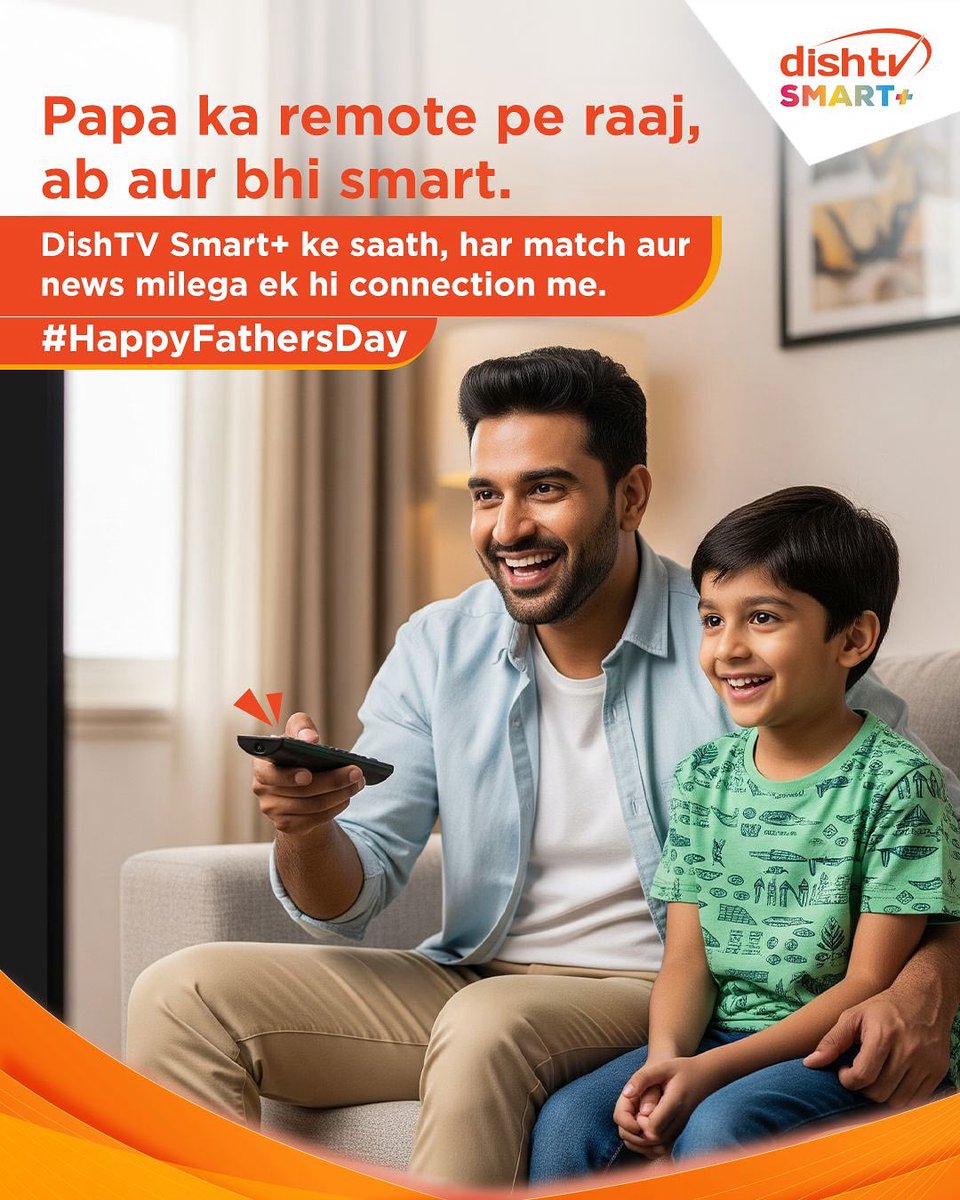 This Father’s Day, let Dad enjoy his favourite matches, news, and more, all in one smart connection with DishTV Smart+.
Kyunki ab har remote press ke saath, convenience bhi milega bonus mein!

#HappyFathersDay #DishTVSmartPlus #PapaKaRemote #SmartEntertainment