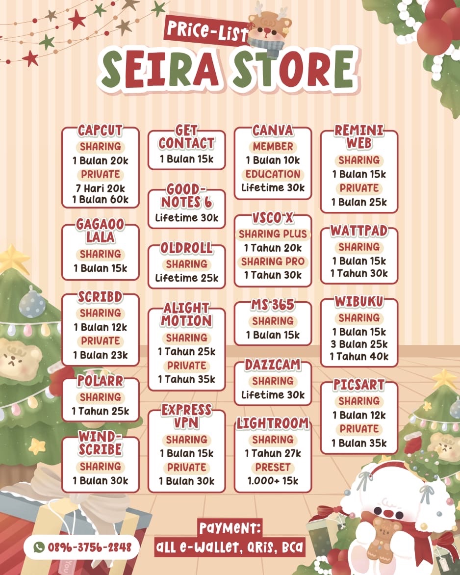 WTB WTS APPS PREM FULLGAR MURAH TERPERCAYA

YOUKU NETFLIX VIU WETV IQIYI NETFLIX LOKLOK BSTATION DISNEY PRIME VIDIO VISION+ VIDIO PLATINUM VIDIO DIAMOND SCRIB VSCO X REMINI WEB YOUTUBE APPMUS, ETC

order : bit.ly/whatsapp-seira

#zonauang #zonaba #zonajajan 18