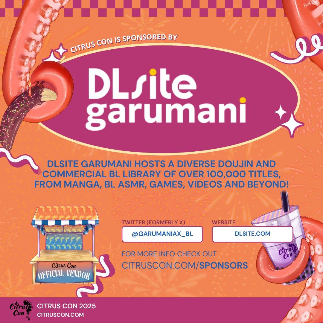 We're so excited to announce <a href="/garumaniax_BL/">BL from DLsite garumani</a> as a sponsor for #CitrusCon2025! For more information check out citruscon.com/sponsors