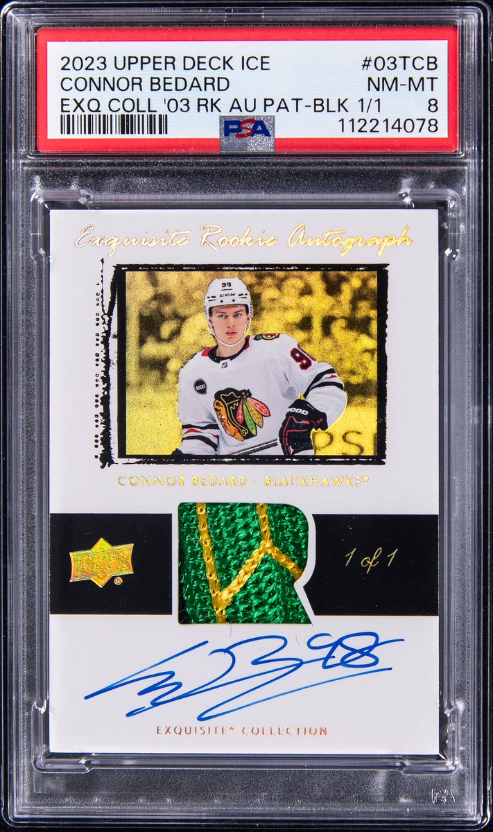 Goldin (@goldinco) on Twitter photo THE ALL-TIME RECORD FOR ANY CONNOR BEDARD CARD!
Final Sale Price on this 2023-24 Upper Deck Ice Exquisite Collection '03-04 Rookie Autograph Patch Black Connor Bedard Signed Patch Rookie Card: $51,240
Email Sell@Goldin.com to consign your Hockey Collectibles to our next THE ALL-TIME RECORD FOR ANY CONNOR BEDARD CARD!
Final Sale Price on this 2023-24 Upper Deck Ice Exquisite Collection '03-04 Rookie Autograph Patch Black Connor Bedard Signed Patch Rookie Card: $51,240
Email Sell@Goldin.com to consign your Hockey Collectibles to our next