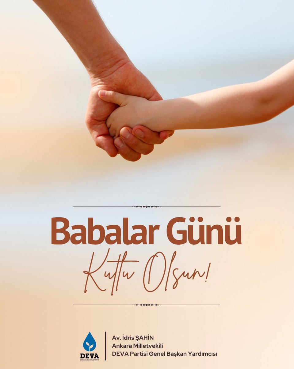 Baba; güvenin, emeğin ve sessiz fedakârlığın adıdır.

Babalar Günü’nü sevgiyle kutluyor, ebediyete intikal eden tüm babaları rahmetle anıyoruz.
İyi ki varsınız, iyi ki vardınız.
#BabalarGünü