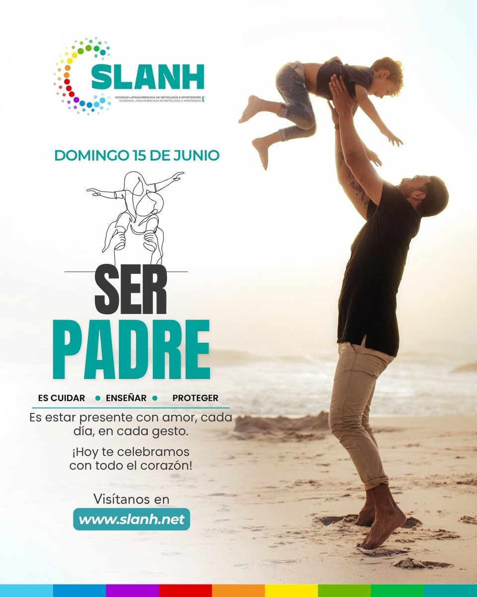 👨‍👧‍👦💙 ¡Feliz Día del Padre! 💙👨‍👦‍👦

Hoy celebramos a todos los padres que con amor, dedicación y esfuerzo dan lo mejor de sí cada día.

¡Feliz Día del Padre! 👏💙

#DíaDelPadre #SLANH #PadresConPropósito #NefrologíaLatinoamericana #FelizDíaPapá #SaludRenal #HéroesDeBataBlanca