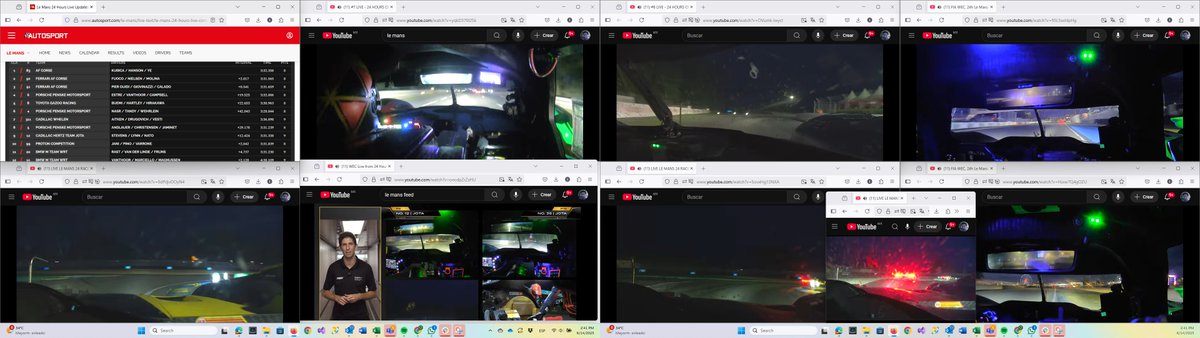 xig's tweet photo. Después de 13 horas y media, las 24 Horas de #LeMans no decepcionan este año. Muy buena carrera... ganará #Ferrari, #Porsche o #Toyota?
After 13.5hrs, #LeMans24h  still producing an amazing show, who will win? will it be Ferrari, Porsche or Toyota? https://t.co/Zg1pFbCwJ8