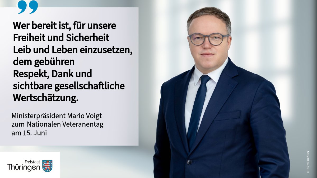 „Der Veteranentag ist ein wichtiges Zeichen der Anerkennung für diejenigen, die unserem Land mit Einsatz, Mut und Hingabe als Soldaten dienten und dienen. Wer bereit ist, für unsere Freiheit und Sicherheit Leib und Leben einzusetzen, dem gebühren Respekt, Dank und sichtbare