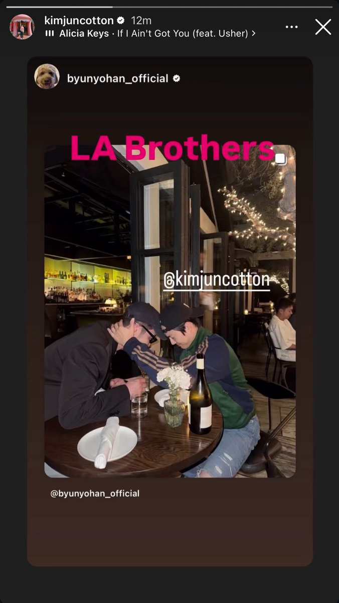 whatsuhosays's tweet photo. 250615 kimjuncotton insta story 💕

He reposted Byun Yo-han’s story and added “LA Brothers” 🐰✨

#SUHO #수호 #김준면 #EXO #WhatSuhoSays https://t.co/FWsBxfOQgz