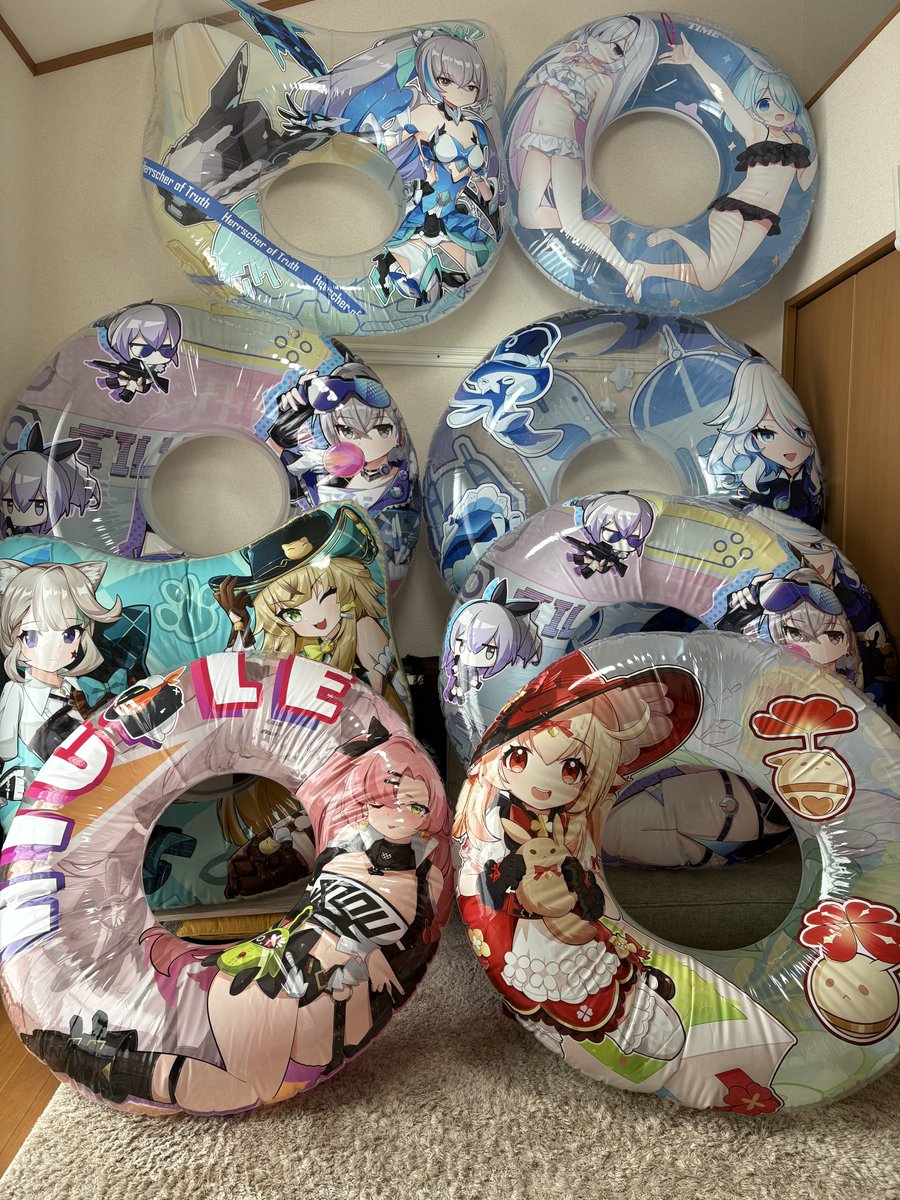 浮き輪タワーできた☺️
