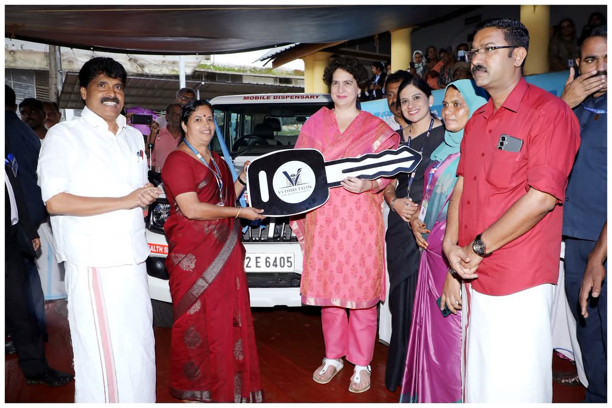 A Big Thank You, Priyanka Ji! 🙏😊

The Mobile Dispensary Unit, allotted from my MP fund, was flagged off at #Wayanad's Vythiri Taluk HQ by dear <a href="/priyankagandhi/">Priyanka Gandhi Vadra</a> Ji.
Though I couldn't attend as I'm currently in #nilambur for the election campaign, my heart is full of joy.
Grateful