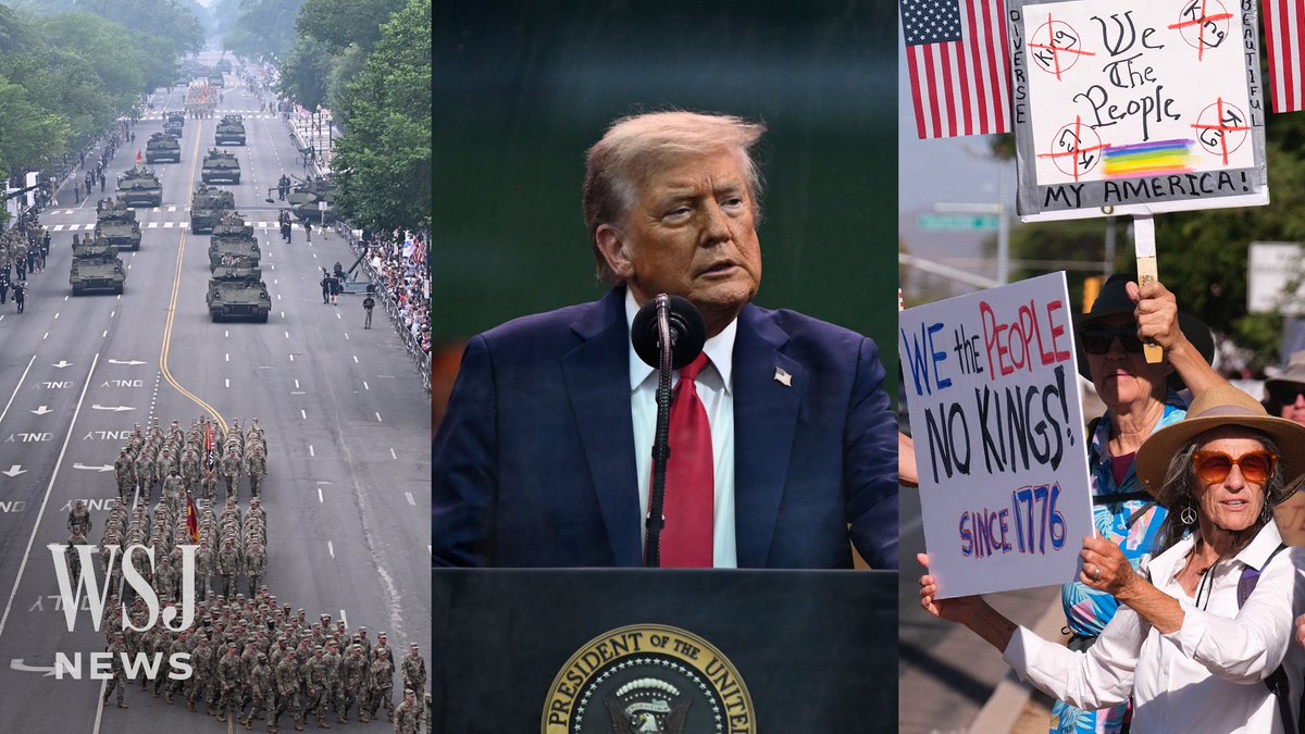The military parade in Washington—marking the Army’s 250th and Trump’s 79th birthdays—sparked protests across the country. I produced this <a href="/WSJ/">The Wall Street Journal</a> video wrapping the key moments from both the celebrations and the demonstrations. Check it out: youtu.be/uFCq_5dNd5k?si…
#Trump #PARADE