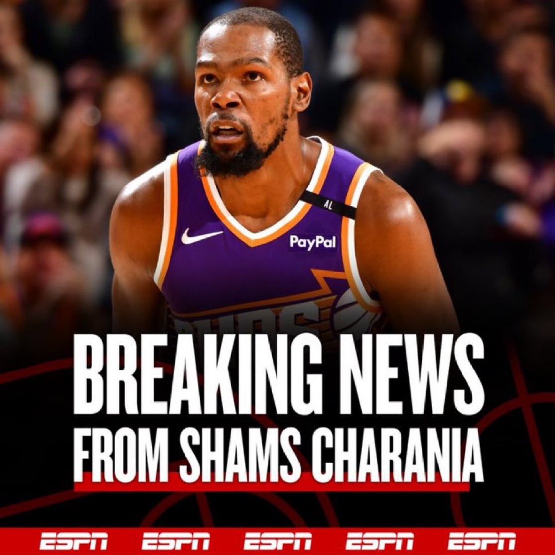 BREAKING: The Phoenix Suns are trading Kevin Durant to the Los Angeles Lakers for a package including Austin Reaves, Gabe Vincent, Maxi Kleber and additional draft compensation, league sources tell <a href="/TheAthletic/">The Athletic</a> <a href="/Stadium/">Stadium</a>.