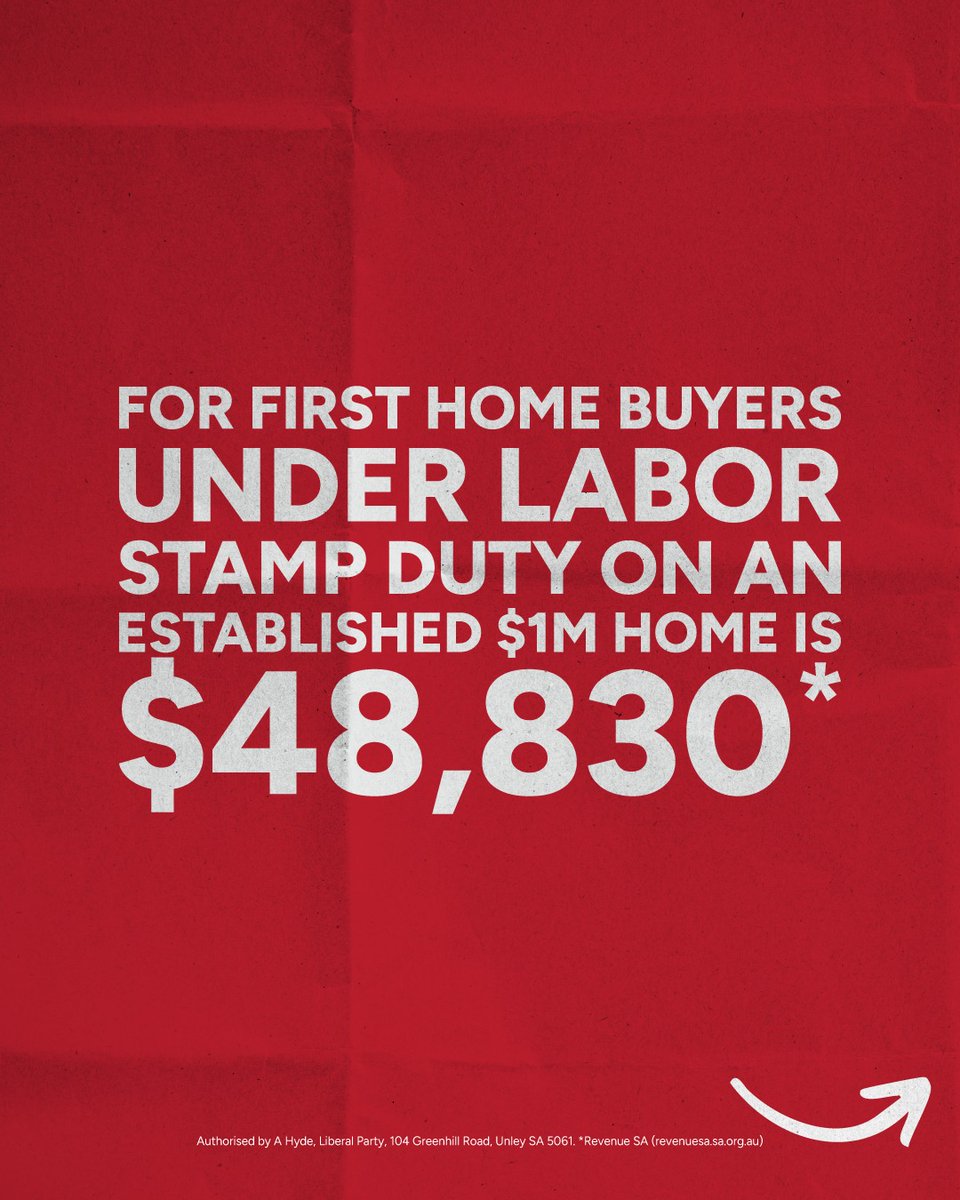 Labor’s crushing stamp duty is killing the dream of home ownership. The SA Liberals say enough. We’ll AXE stamp duty for first-home buyers on established homes up to $1 million if elected, saving you up to $48,830.
