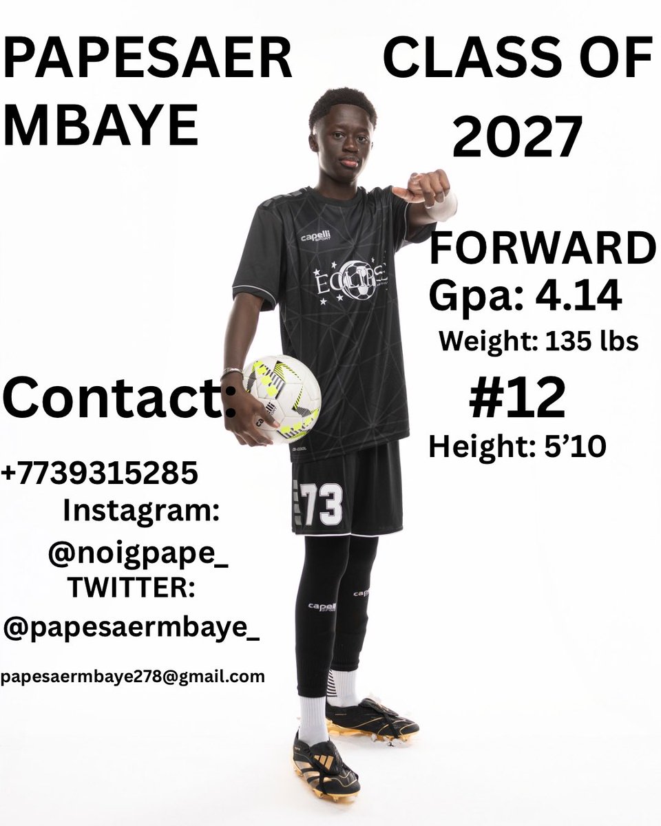 papesaermbaye_'s tweet photo. So excited for June 15 ๐
@EclipseSelectSC
@EclipseSelectSC @ImYouthSoccer
@ECNLboys @TopDrawerSoccer @PrepSoccer @OPSMSoccer @USFooty @UnitedCoaches @FSScouts @TheECNL
#nextstepinthejourney #June15 https://t.co/piYzJRSORP