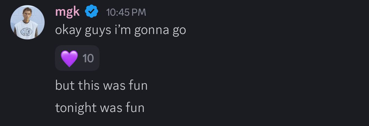 mgkcordupdates's tweet photo. 🚨| @machinegunkelly via discord tonight! https://t.co/P8EwHrFoUb