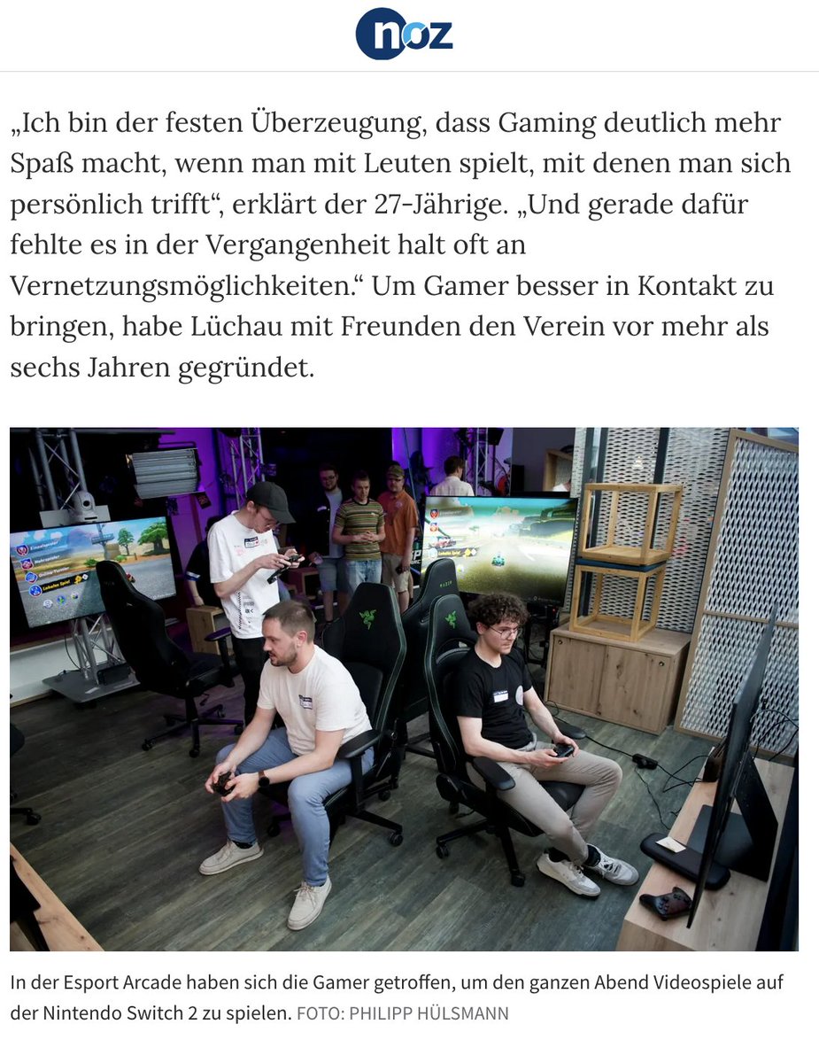 Alexander Hoffmann (@farbklex91) on Twitter photo Artikel zu unserer #NintendoSwitch2 Release Party 🎉 mit dem <a href="/osna_gaming/">Osnabrück Gaming e.V.</a> in der <a href="/EsportArcadeDE/">EsportArcade</a>
noz.de/lokales/osnabr… Artikel zu unserer #NintendoSwitch2 Release Party 🎉 mit dem <a href="/osna_gaming/">Osnabrück Gaming e.V.</a> in der <a href="/EsportArcadeDE/">EsportArcade</a>
noz.de/lokales/osnabr…