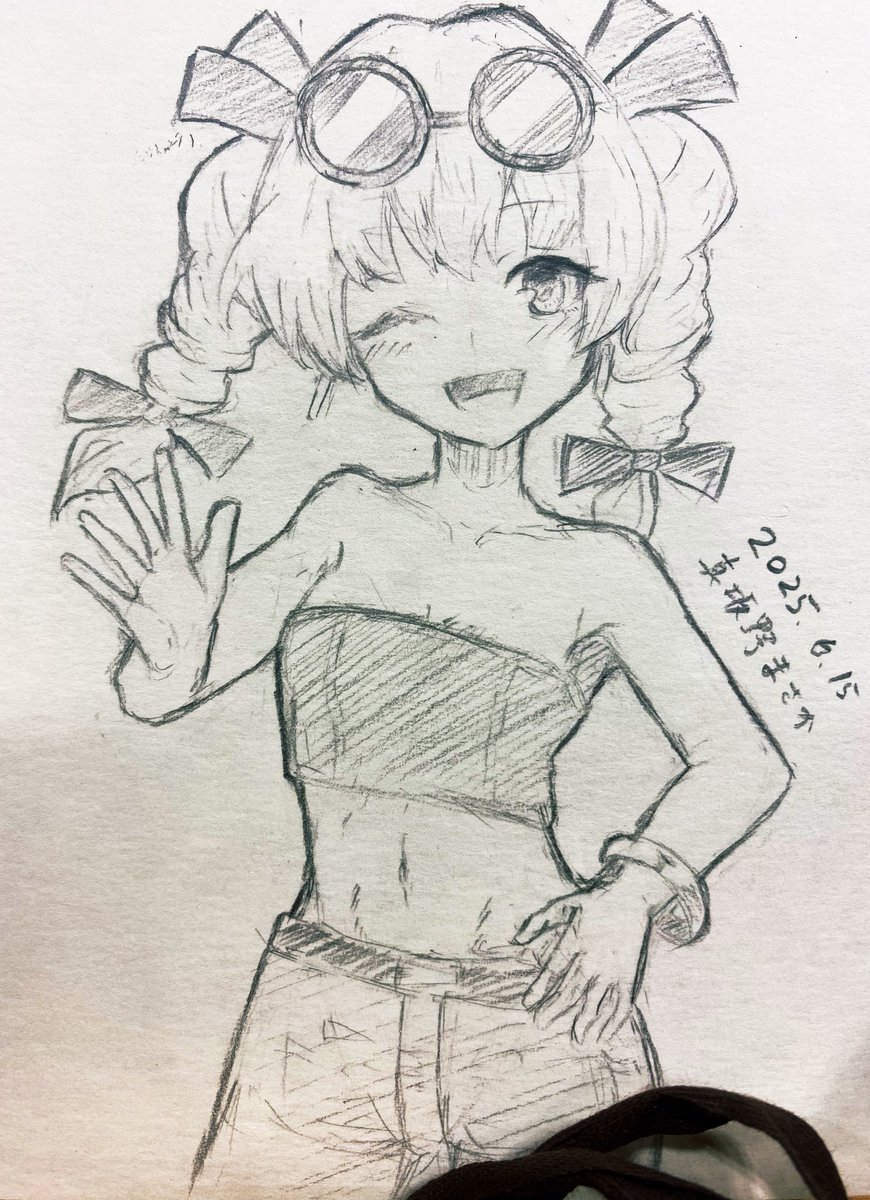 スケブ上がりましたー!暑いんで涼しげなチューブトップ女苑ちゃん 