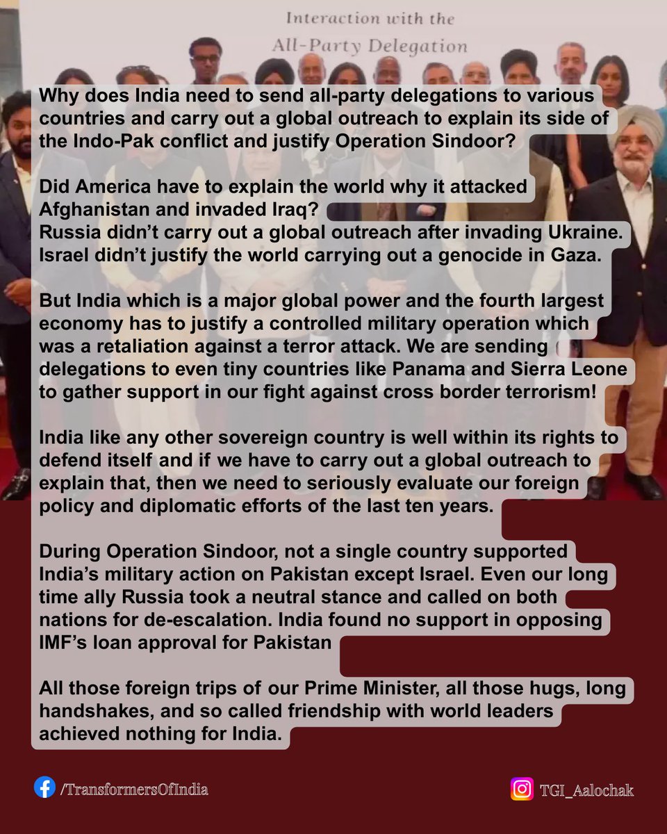 TheSourDevani's tweet photo. #All #Party #Delegation #AllPartyDelegation #OperationSindoor #IndiaPakistanWar #IndoPakWar #IndoPakWar2025 #PahalgamTerrorAttack #IndiaDiplomacy #ForeignPolicyOfIndia #ModiFailedIndia #PakistanIMFLoan #IMFLoanPakistan #FailedDiplomacy #ModiGovt #ModiGovernment #ModiSarkar #Trump https://t.co/eyUaWwBBtC
