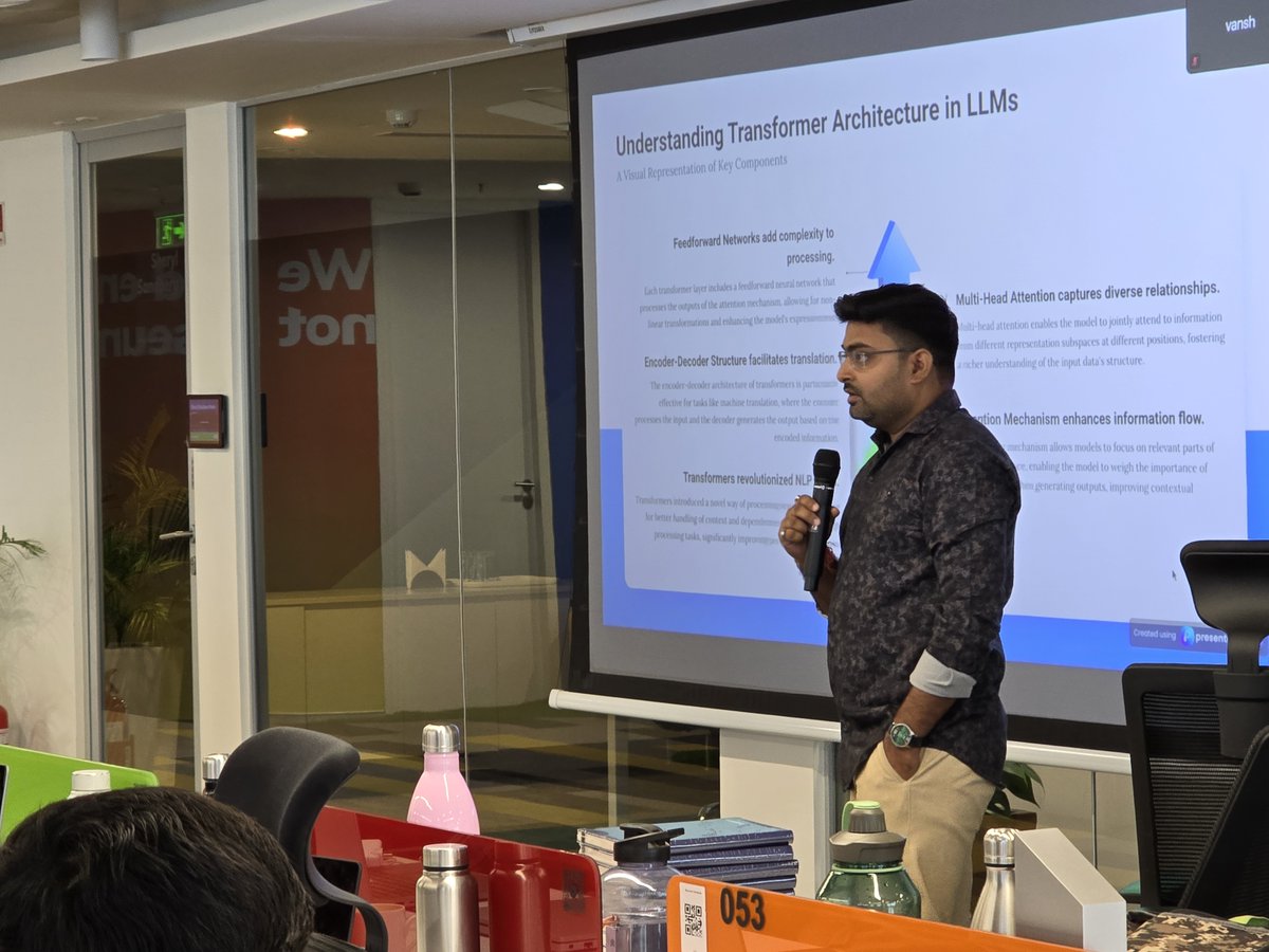 reactdelhi's tweet image. Anurag Dixit (SDE3 @cvent) made jumping into AI feel a lot less overwhelming 🤯✨
He laid out a clear, practical roadmap for developers to get started with AI and the right tools — no noise, just real talk 🤝🛠️
#ReactDelhi #AIforDevs #DeveloperRoadmap #ReactJS #TechCommunity