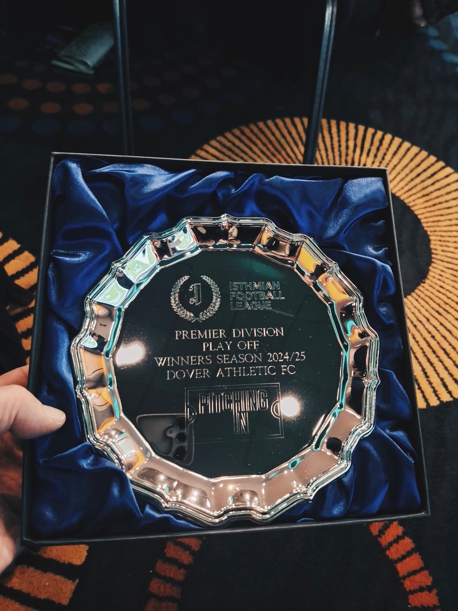 Paul &amp; Debs proudly represented the club at last night’s Isthmian League presentation evening 👏

We were once again presented with our promotion winners trophy - along with a brand new shield to bring home!

A fitting way to round off a fantastic season 🏆

#DAFC | ⚫️⚪️