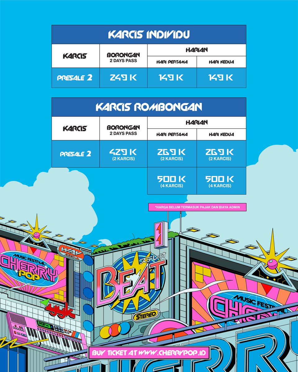 Cherrypop Festival #4 2025
Sabtu - Minggu, 09 - 10 Agustus 2025
Lapangan Kenari, Yogyakarta

Info: <a href="/cherrypopfest/">CHERRYPOP</a>