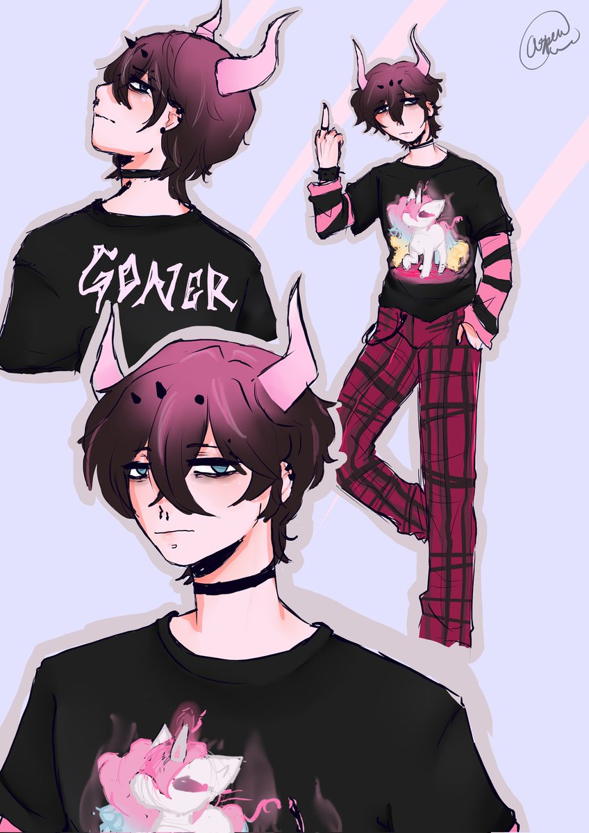 AspenKodama's tweet image. Can we all bully @Going_VT to become emo!? I forgot if he had an art tag so womp womp, enjoy the art besties (PLEASE PLEASE PLEASE PLEASE 🙏) matches your bio btw kinda