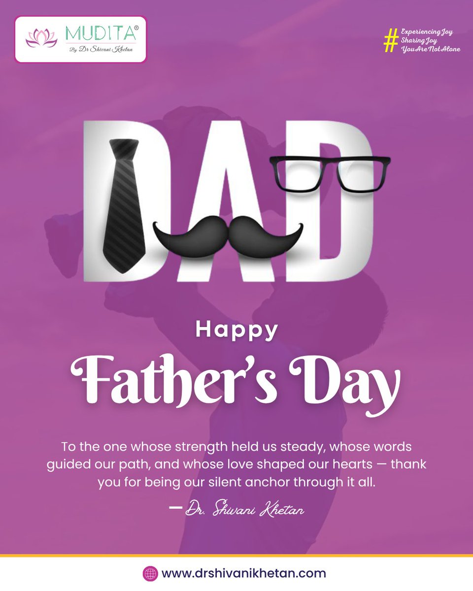 Behind every strong child is a stronger father. Thank you for your silent strength, endless support, and big heart. You are loved beyond words. #HappyFathersDay! ❤️

#FathersDayLove #DadAppreciation #SuperDad #ThanksDad #DadGoals #Drshivanikhetan #Mudita #Speaker #Healyourself