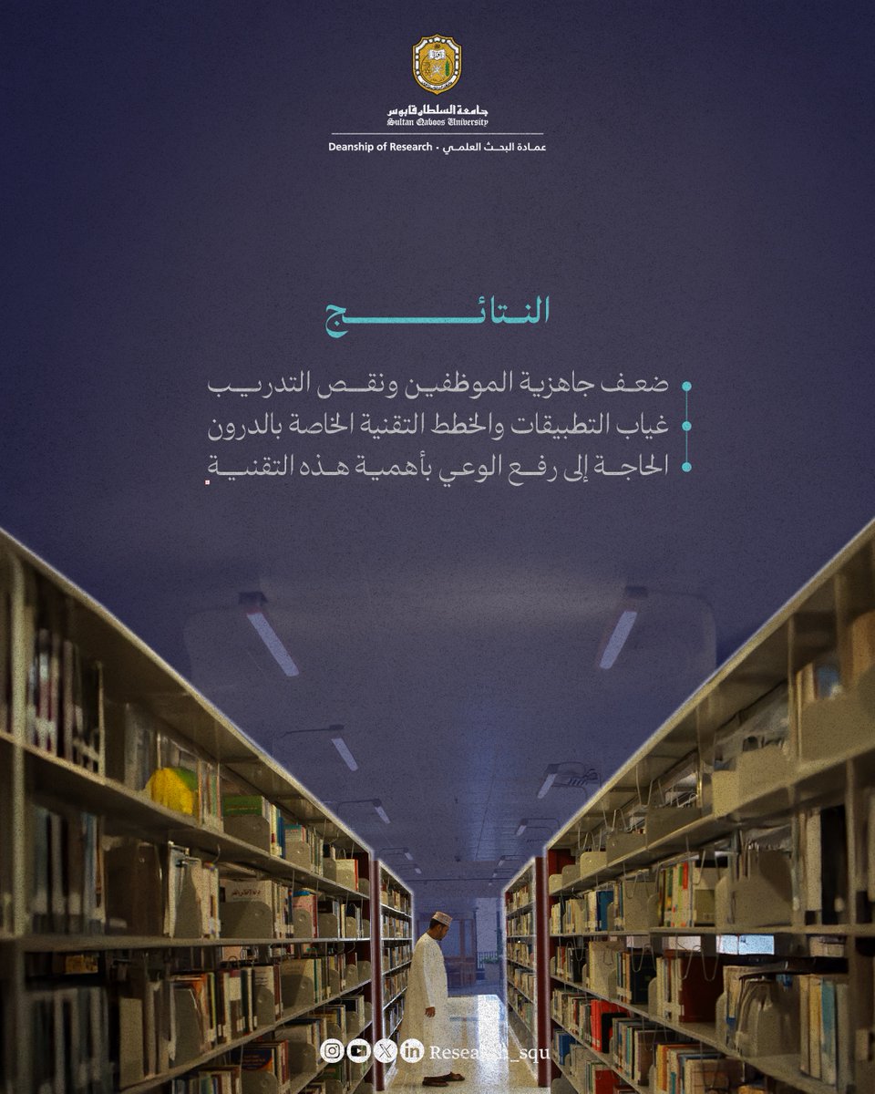 Research_SQU's tweet image. كيف نستفيد من تطبيقات الطائرات بدون طيار في خدمة المعرفة الأكاديمية؟
دراسة حديثة في مكتبات جامعة السلطان قابوس تستعرض واقع الجاهزية وتطرح توصيات للتفعيل
search.mandumah.com/Record/1451515
#نبحث_للغد
#عمادة_البحث_العلمي