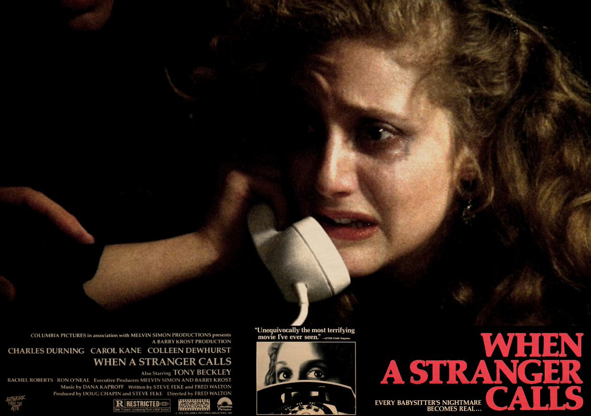videovampir's tweet photo. "Every babysitter's nightmare becomes real..."
#WHENASTRANGERCALLS
Directed by Fred Walton
Starring Charles Durning - Carol Kane - Colleen Dewhurst - Tony Beckley https://t.co/ZQ4ACpimti