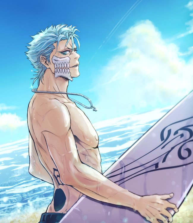 PTGrimmjow's tweet photo. "Hmm...I could help build the beach resort or..."
-Grimmjow goes out to surf.-
#SurferSunday #SeductiveSunday https://t.co/eXff6d7Iw6