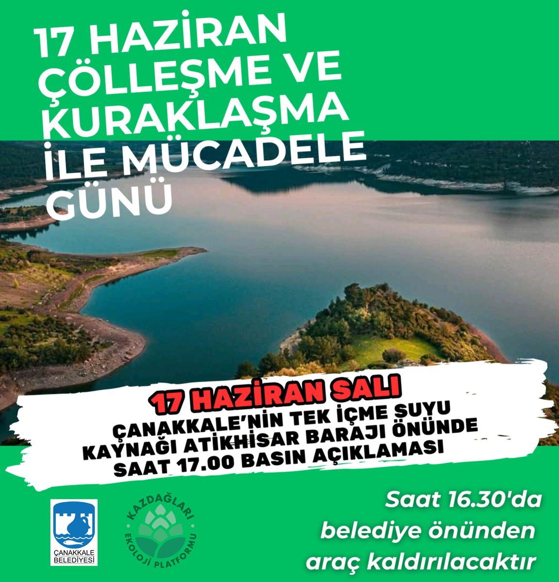 17 Haziran salı günü Çölleşme ve Kuraklaşma ile Mücadele gününde saat 15.30' da Çanakkale İl Tarım ve Orman Müdürlüğü önünde dilekçe verme eylemi için buluşuyoruz! 

Halilağa Katliam sahasında Cengiz Çed sahası dışında kalan şahıstan aldığı arazi üzerinde  nebati toprak depolama