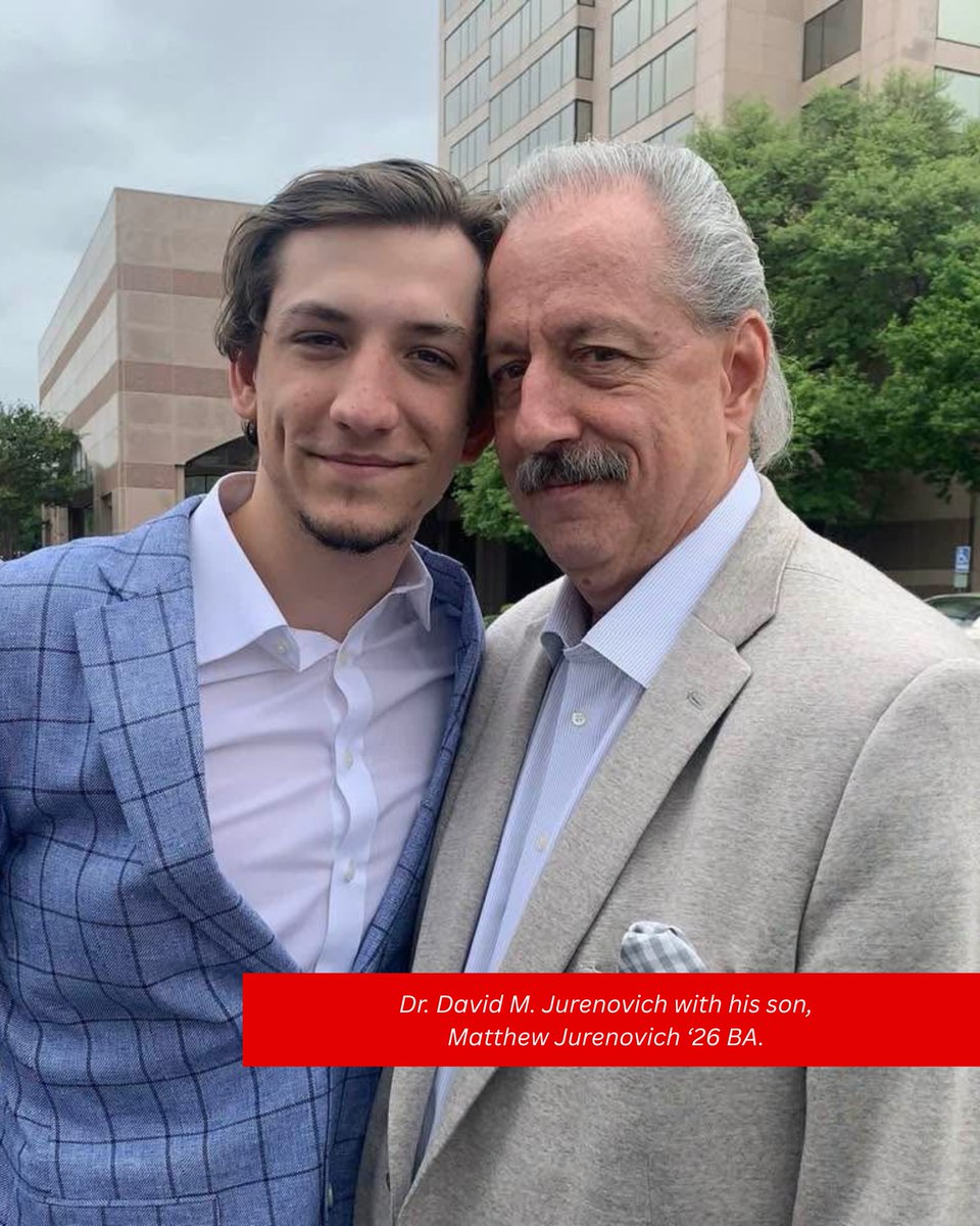 uiwcardinals's tweet image. Happy Father’s Day to all the amazing fathers in the UIW community and beyond! ❤️👨 Today we honor Dr. David Jurenovich, director of development for CHASS, who’s served UIW for 37 years and his sons, one as a proud alumnus and the other as a current student. #FathersDay #UIW