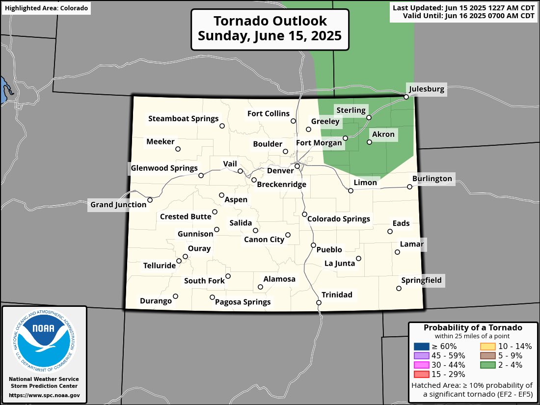 Nah fr this the same CO tornado risk outline we’ve had the past 3 days

Since it’s Father’s Day I’m gonna pass, unless some landspouts want to conveniently appear nearby 🫡
