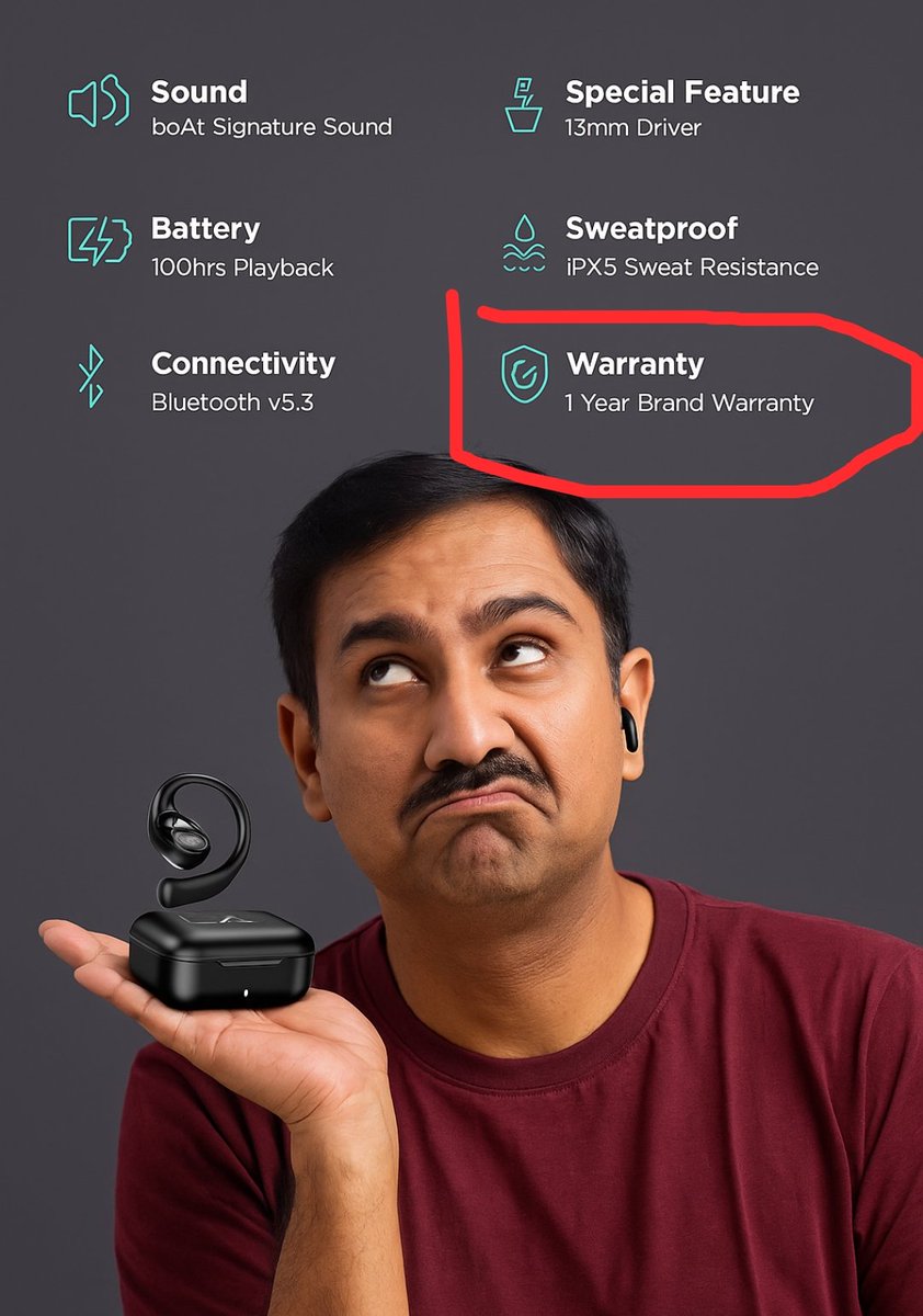 Dear <a href="/RockWithboAt/">boAt</a>, left Airdope dead (Ticket #56731834). Warranty void because the 'ear net' your luxury glue couldn't hold. Stellar manufacturing, truly. Escalation #56791658 ignored. Paid premium for this? Footpath has similar warranty.  #Warranty
 #boAt <a href="/jagograhakjago/">Consumer Affairs</a>