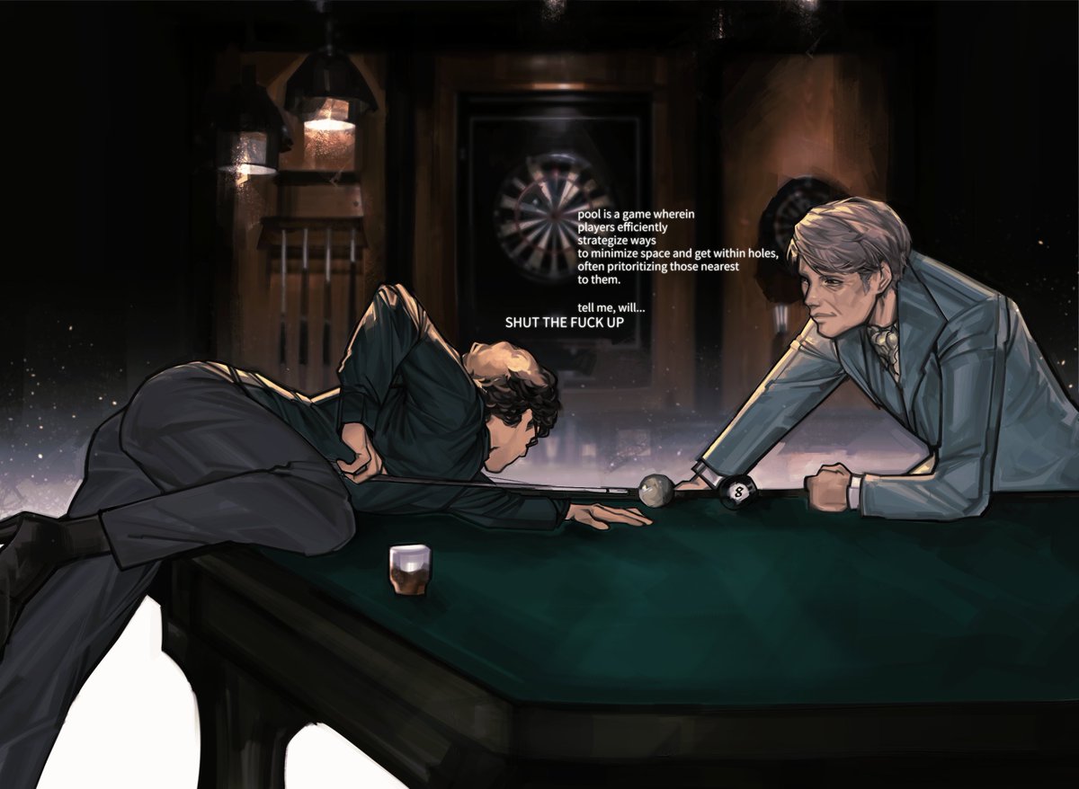 surokurai's tweet image. a simple game of pool 🦌
#hannigram #hannibal