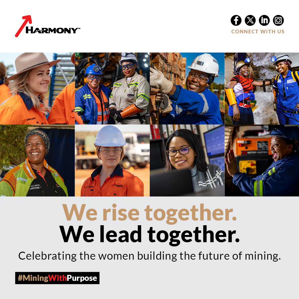 Today we celebrate the women who mine with purpose. At Harmony, women are driving change - from underground to the boardroom. They’re leaders, safety champions &amp; mentors. We honour their resilience &amp; impact. 
#IDWIM2025 #WomenInMining #MiningWithPurpose
