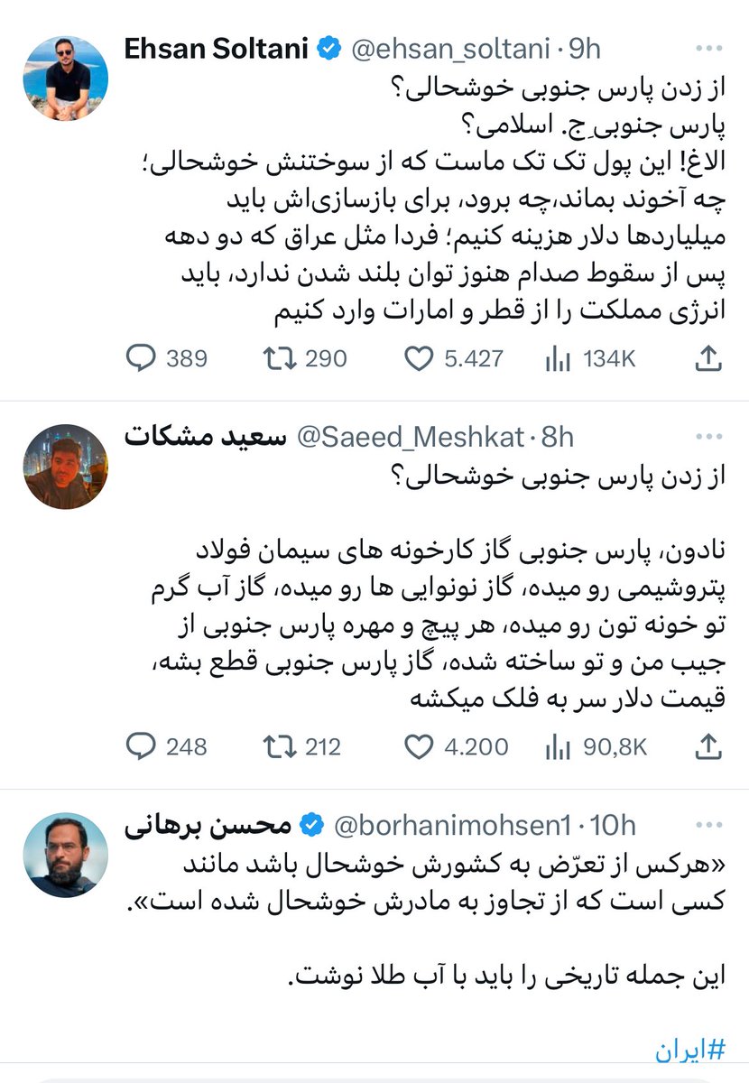 چرا یه جوری رفتار میکنن انگار ما دخیلیم؟انگار نه انگار تا هفته پیش برق رو قسطی بهمون میدادن و وعده نبود آب و گاز میدادن.انگار نه انگار نه هوا برامون گذاشتن و نه حالا خاک!
برو غرش رو به اونی که باید بزنی بزن.ولی حتی همین الانم میدونی که از اون بیشتر از اسراییل باید بترسی چون گونی!