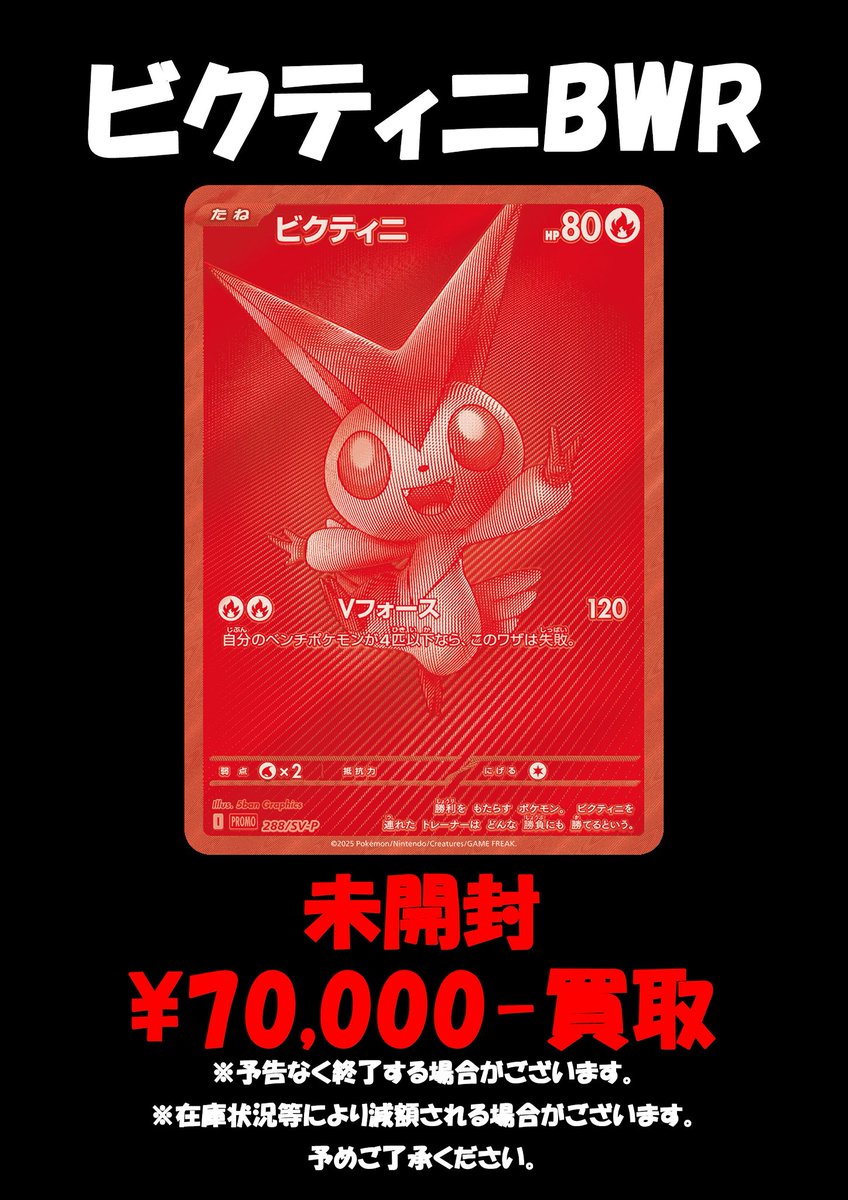 ポケモンカード ビクティニ 争奪戦　BWR 288/sv-p プロモ ビクティニ争奪戦 ビクティニex 未開封 288/SV-P プロモ BWR
