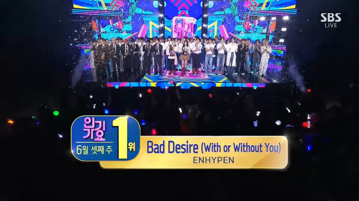 Congratulations ENHYPEN for winning 1st place on INKIGAYO Today !! 🏆🏆🏆

huge congrats to everyone, all for enhypen 💗💗

BAD DESIRE THIRD WIN
#ENHYPEN18thWin #BadDesire_3rdWin #BadDesire #WithorWithoutYou <a href="/ENHYPEN_members/">ENHYPEN</a> <a href="/ENHYPEN/">ENHYPEN OFFICIAL</a>