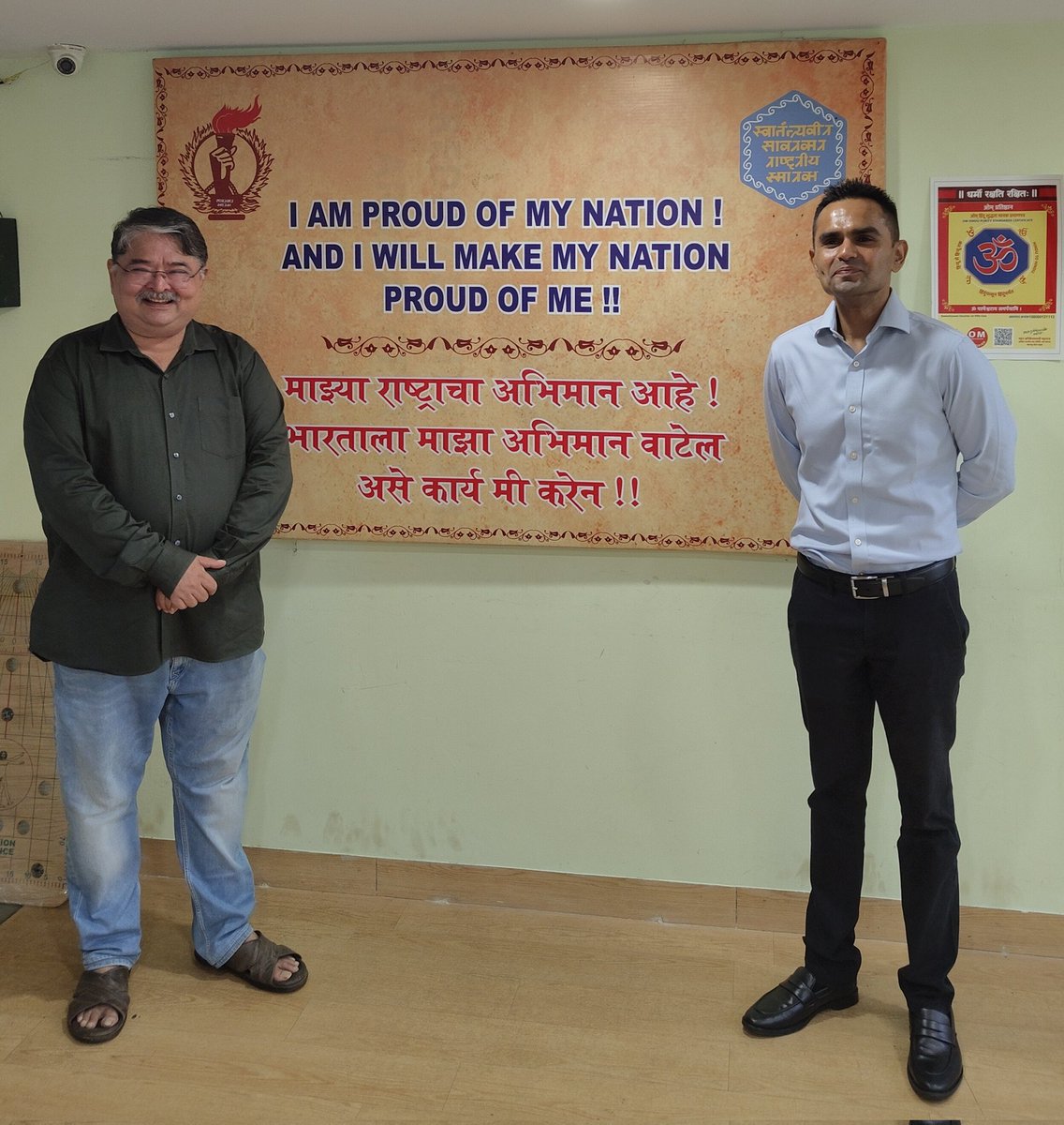 swankhede_IRS's tweet image. A Powerful and reverent visit to the Swatantrya Veer Savarkar National Smarakh in Dadar — a place echoing India’s fiercest freedom fighter. Paid respects, met his descendant Shri Ranjit Savarkar, and witnessed the legacy of a revolutionary, Jai Hind 🇮🇳 🚩
#veersavarkar