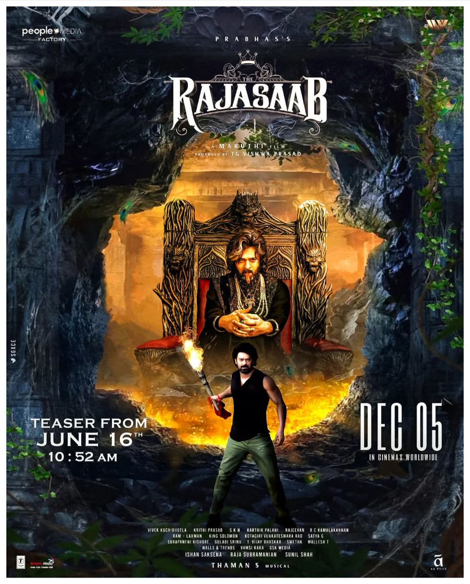 Bollycrick53877's tweet photo. 🚨 #TheRajaSaab pre-teaser is out #Prabhas brings the heat in this chilling horror-comedy! Full teaser out tomorrow, June 16th! 🎬 #RajaSaabTeaser #Dec5th 🔥 https://t.co/FSlPwYOtf6