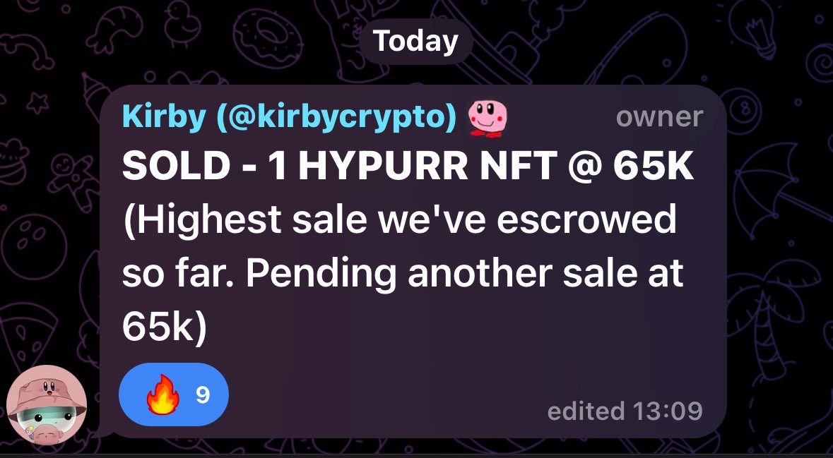 another Hypurr NFT sold OTC today for $65K

One more sale pending @ $65K too

Hyperliquid 🫡