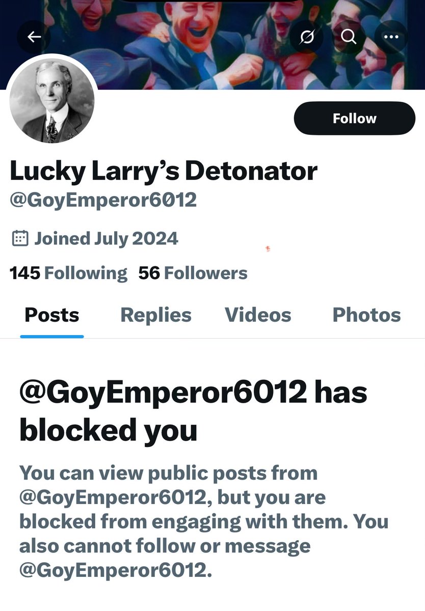 LessBiden's tweet image. Here’s the post that got me blocked by @GoyEmperor6012 . Got convicted and now he’s ran away.  Sad.