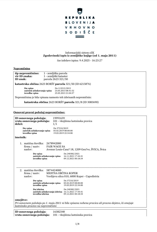 pers_luka's tweet photo. Primer zemljišča 321/8, k.o. BORŠT (ID 3083690)
Tokrat konkretno.
✅ Hipoteka
✅ Pritiski
✅ MO Koper vstopi
✅ Vse se "očisti"
✅ Lastništvo gre naprej – brez bremen
Kopirana zgodba. Nov ID.
Sistem se ponavlja.
👇 Dokument spodaj 👇
#zemljiškaafera #FairWage #Boršt #MOKoper https://t.co/vjHSSARZw4