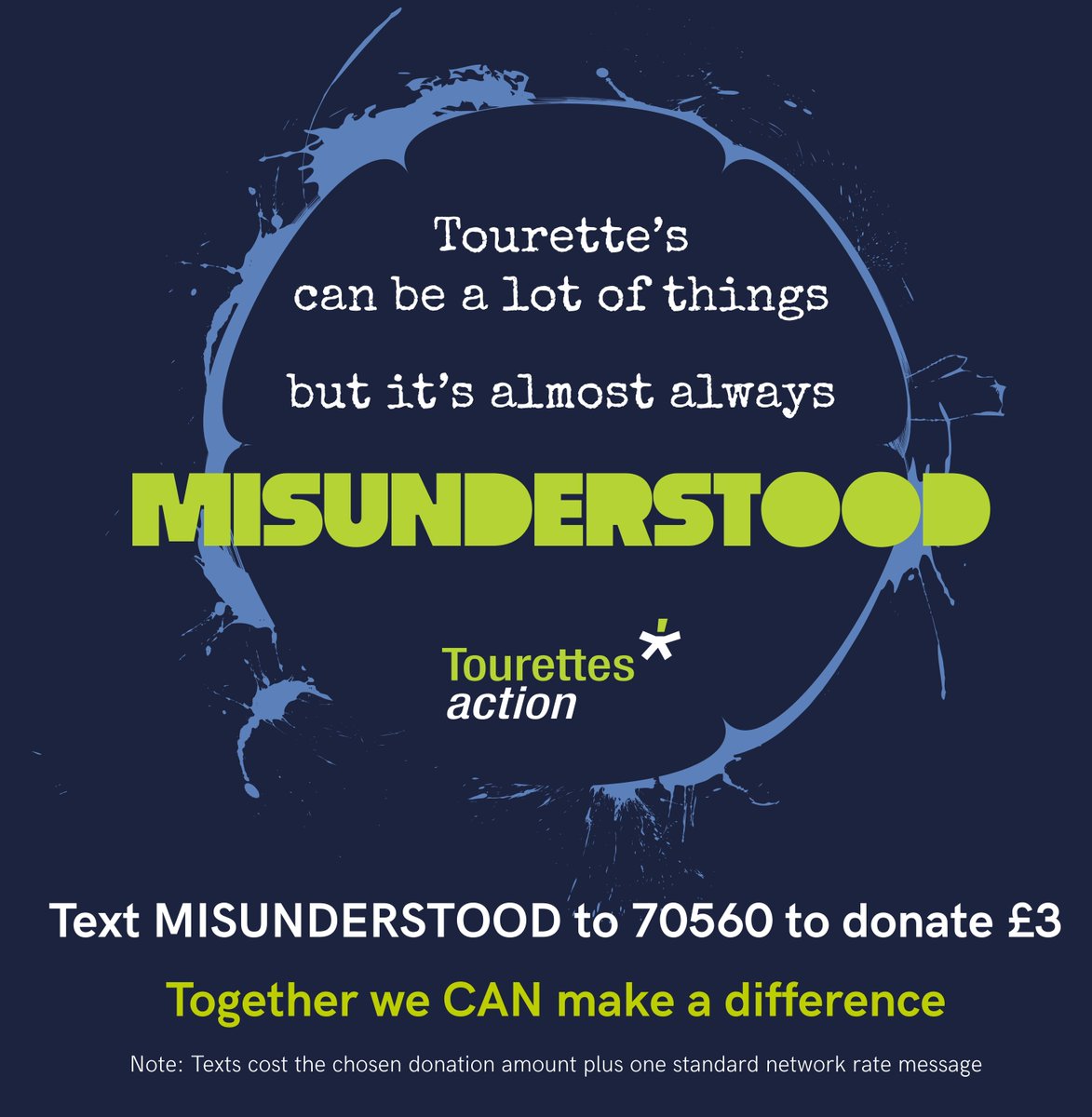 Tourette's can be a lot of things but its almost always MISUNDERSTOOD!  Tourette's awareness month ends today but lets keep banging that drum and spreading the message.  Together we CAN make a difference.  #Misunderstood #TourettesAwarenessMonth