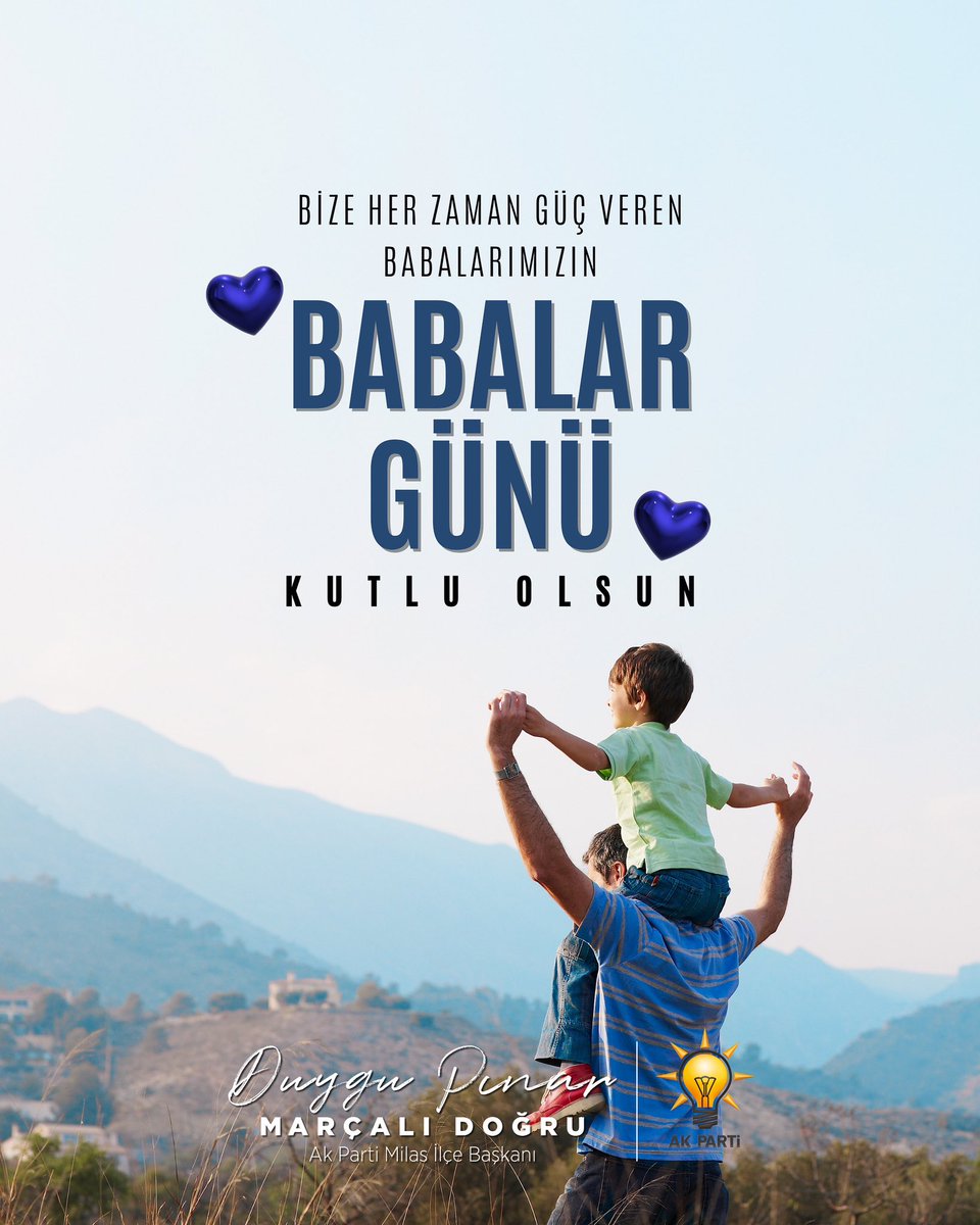 Evladına Onurlu Bir Gelecek Bırakmak İçin Ömrünü Mücadeleyle Geçiren Tüm Babaların Babalar Günü Kutlu Olsun. 

Bu Ülkeye En Çok Onların Yüreği Yakışıyor.

#baba #babalargünü #milas #muğla #milasakparti #siyaset #türkiye #türkiyeyüzyılı