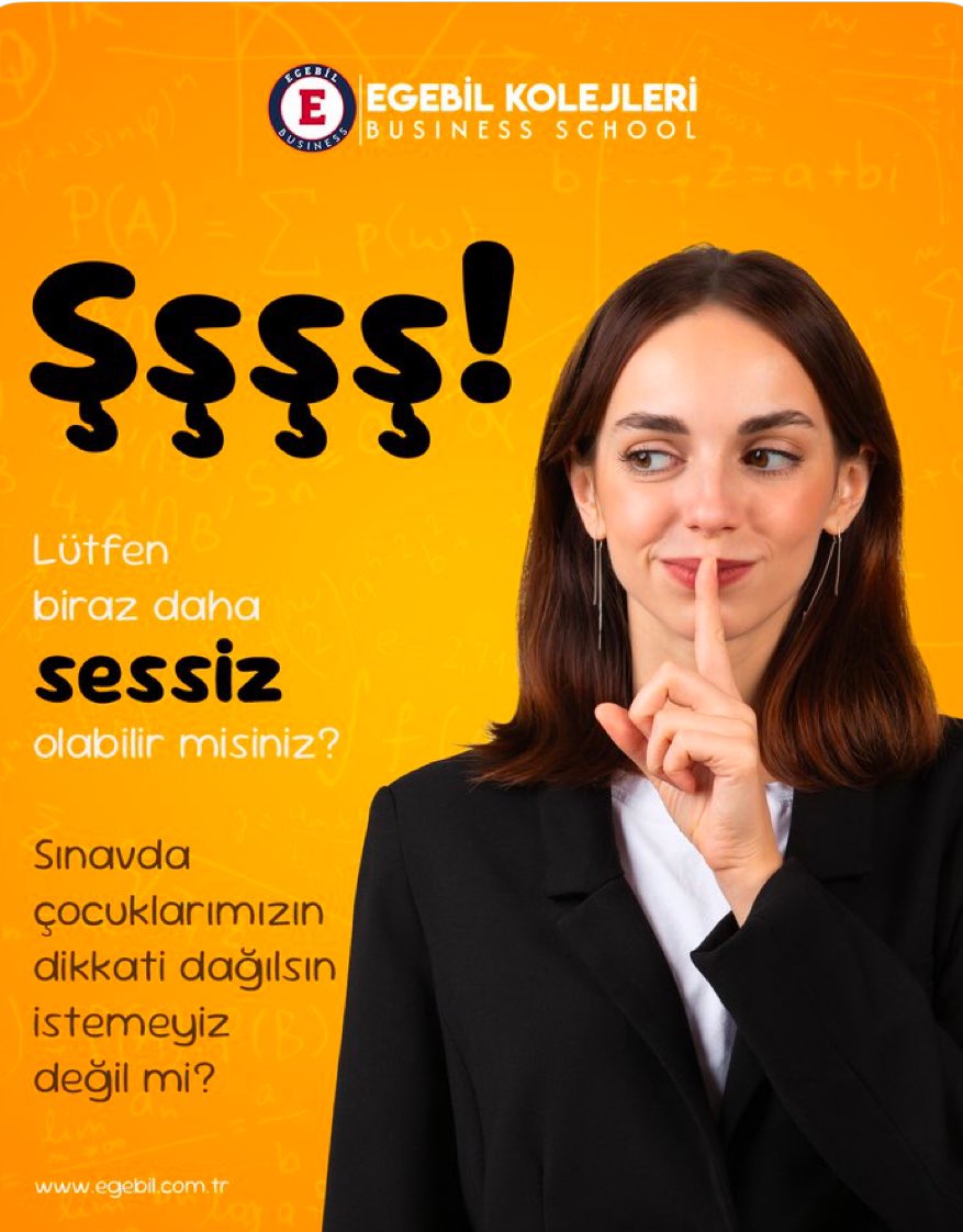 Sınavda çocuklarımızın dikkati dağılmaması için lütfen biraz daha sessiz olabilir miyiz? :)

#egebil #business #BusinessSchool #özelokul #kolej #lgs #lgs2025