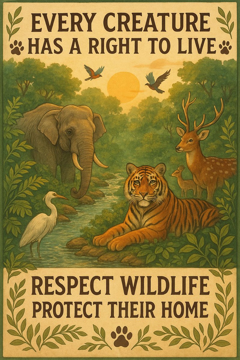 🌿 Every creature has a right to live.
Let’s honor, respect &amp; protect the voiceless who share this planet with us. 🐘🦜🐅🌳
It’s time we stand for wildlife, not against it.

#RespectWildlife #ProtectNature #AnimalRights #WildlifeConservation

📣 <a href="/moefcc/">MoEF&CC</a> <a href="/WWFINDIA/">WWF-India</a> <a href="/WildlifeSOS/">Wildlife SOS</a>