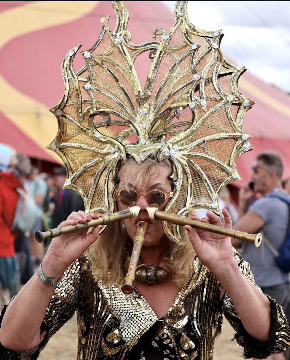WalkaboutsTC's tweet photo. We missed her so much last year and pleased to confirm Madame D’Orificio is officially back with us!! As heard on @BBC6Music in 2023 with @laurenlaverne too !! Friday, Saturday &amp; Sunday 15:30 #walkabouts 
#glastonbury2025 
#glastofest @glastonbury @theatre_circus https://t.co/rOBcrNOeWR