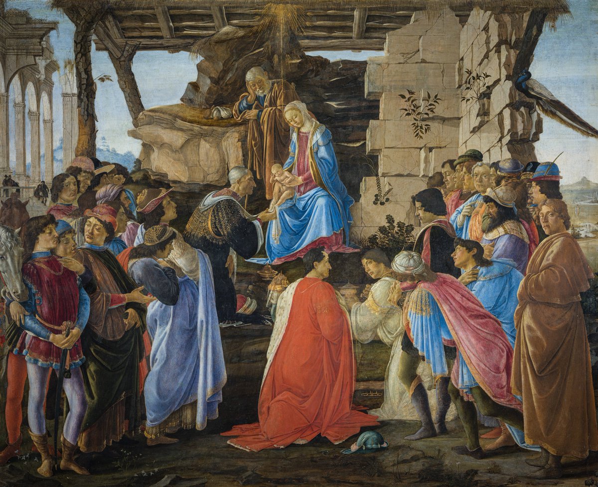 Ogni anno per l'Epifania una rievocazione del viaggio dei Magi era messa in scena a Firenze. I principali membri dei Medici impersonavano i personaggi più importanti.
#Botticelli si ispirò a questo per uno dei suoi capolavori esposti agli #Uffizi.

👉🏻 uffizi.it/opere/botticel…