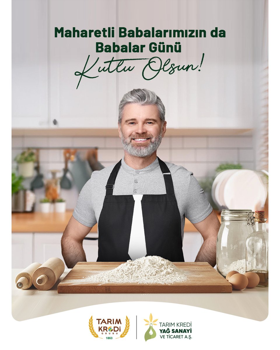 Bazen bir salataya zeytinyağı dökerken, bazen en sevdiğimiz yemeği yaparken...
Babalarımız sadece hayatımızı değil, sofralarımızı da güzelleştiriyor. Mutfaktaki maharetiyle gönlümüzü fetheden tüm babaların #BabalarGünü kutlu olsun!

#TarımKrediYağ #TarımKrediGrubu