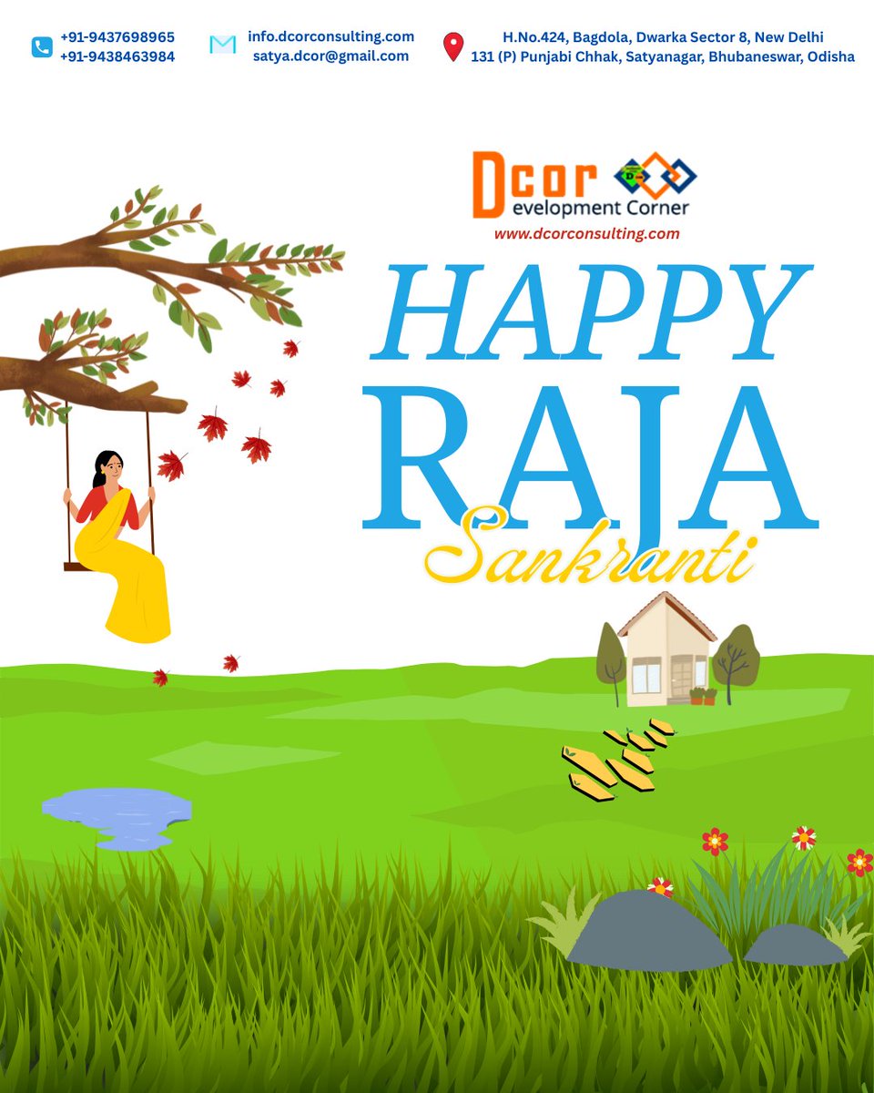 🎋 HAPPY RAJA SANKRANTI 🎋

Let's celebrate womenhood, nature, and new beginning with prosperity, happiness and harmony.

- Team DCOR
- <a href="/SatyaM_DCOR/">Satyanarayan Mohanty</a>

#dcorconsulting #Rajafestival #odisha #research