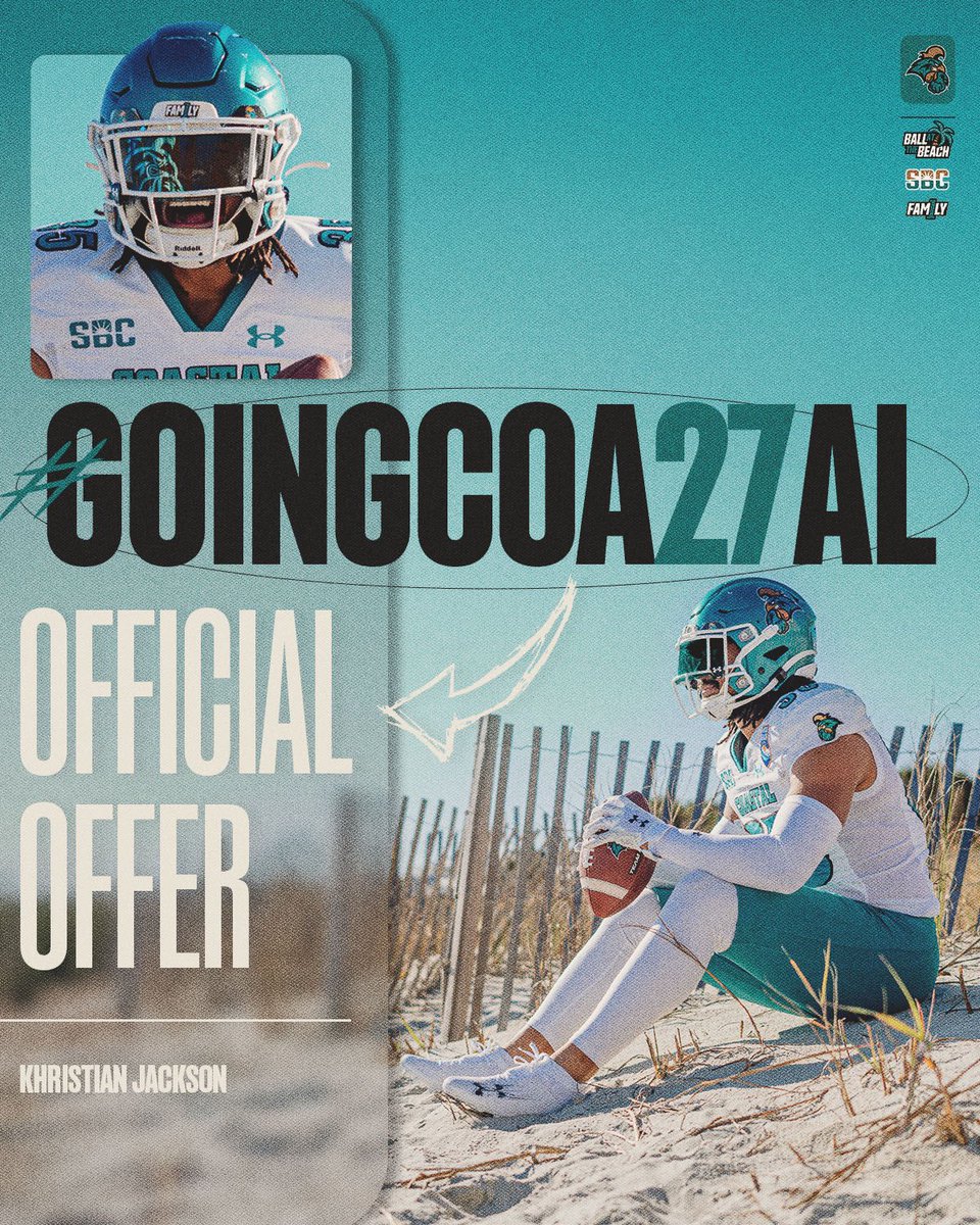 Khristian Jackson β
β
β
ββ (@kjackson207) on Twitter photo WOWβΌοΈ Blessed to have received an
OFFICIAL OFFER FROM <a href="/CoastalFootball/">Coastal Football</a> πποΈ
#AGTGβοΈ #BallAtTheBeach
<a href="/Coachtimbeck/">Tim Beck</a> <a href="/TyronCarrier/">Tyron Carrier</a> <a href="/BallAtTheBeach/">Coastal Football Recruiting</a> <a href="/GoCCUsports/">Coastal Carolina Athletics</a> <a href="/CoachMcCallG/">Grayson McCall</a> <a href="/KyleWSteinhoff/">Kyle Steinhoff</a>
<a href="/braeyown/">Braelyn Yown</a> <a href="/SchillerWilson/">Wilson Schiller</a> <a href="/coachcp5/">Coach CP</a> <a href="/CoachHowardII/">Derek Howard, II</a>
<a href="/RV_FB_Prospects/">πππππ ππππ¬ ππ½ ππ§π€π¨π₯πππ©π¨</a> <a href="/RidgeViewF_Ball/">Ridge View Football</a> WOWβΌοΈ Blessed to have received an
OFFICIAL OFFER FROM <a href="/CoastalFootball/">Coastal Football</a> πποΈ
#AGTGβοΈ #BallAtTheBeach
<a href="/Coachtimbeck/">Tim Beck</a> <a href="/TyronCarrier/">Tyron Carrier</a> <a href="/BallAtTheBeach/">Coastal Football Recruiting</a> <a href="/GoCCUsports/">Coastal Carolina Athletics</a> <a href="/CoachMcCallG/">Grayson McCall</a> <a href="/KyleWSteinhoff/">Kyle Steinhoff</a>
<a href="/braeyown/">Braelyn Yown</a> <a href="/SchillerWilson/">Wilson Schiller</a> <a href="/coachcp5/">Coach CP</a> <a href="/CoachHowardII/">Derek Howard, II</a>
<a href="/RV_FB_Prospects/">πππππ ππππ¬ ππ½ ππ§π€π¨π₯πππ©π¨</a> <a href="/RidgeViewF_Ball/">Ridge View Football</a>